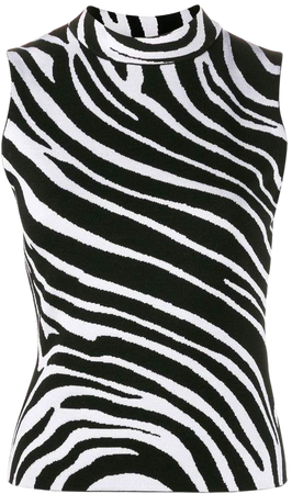 sleeveless zebra top