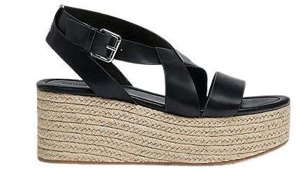 Pull&Bear espadrille flatform wedge sandals in black | ASOS