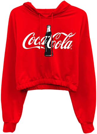 Ladies Coca Cola Fashion Shirt - Coke Classic Logo Elastic Hem Fleece Hoodie (Red Hoodie, Large) at Amazon Women’s Clothing store