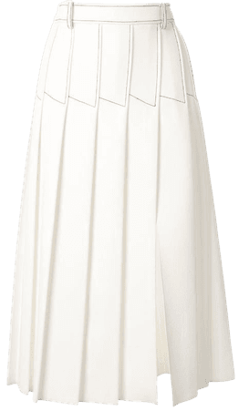 white Long pleated skirt @sunnycea