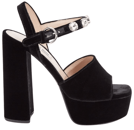 Jewelled Velvet Platform Sandals