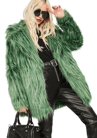 Glamorous Green Faux Fur Coat | Dolls Kill