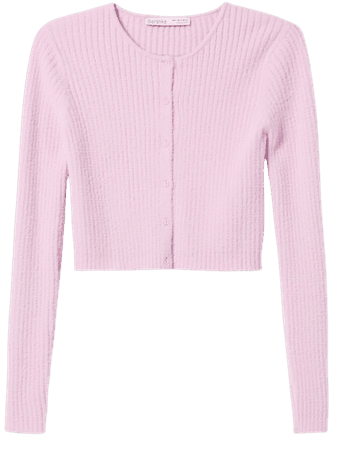 Knit faux fur cardigan - Sweaters and cardigans - Woman | Bershka