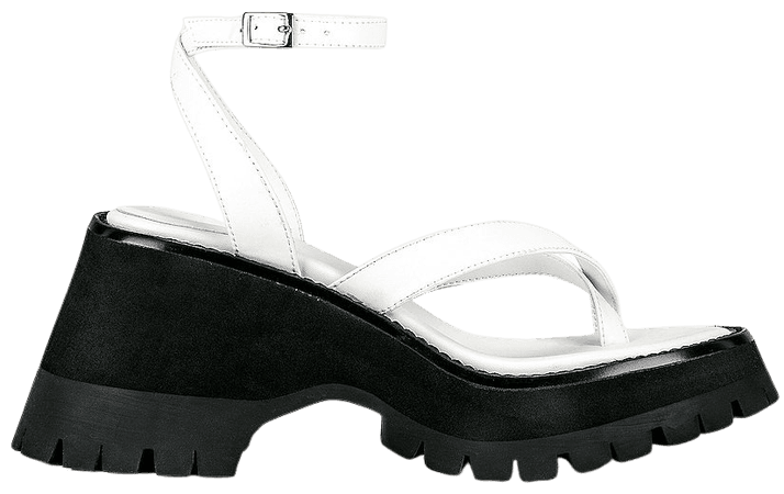Jeffrey Campbell Argent Platform Sandal in White | REVOLVE