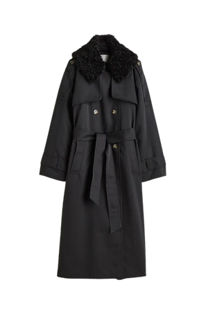 Double-breasted Trench Coat - Black - Ladies | H&M US