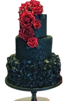black red wedding cake