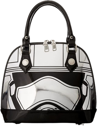 Loungefly Captain Phasma Silver Metallic Embossed Dome Top Handle Bag, Grey, One Size: Handbags: Amazon.com