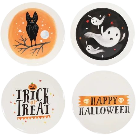 Trick or Treat Halloween Plates 4ct Orange/Black - Hyde and Eek! Boutique : Target