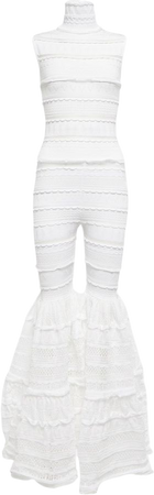 Crinonline flared jumpsuit in white - Alaia | Mytheresa