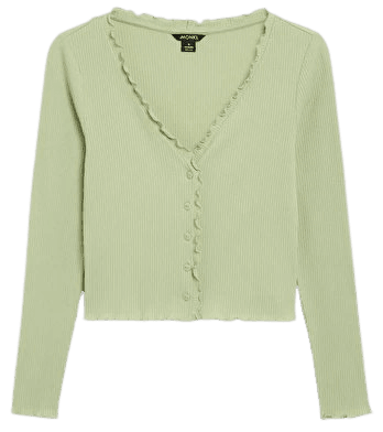 Fitted cardigan top - Pistachio - T-shirts - Monki WW