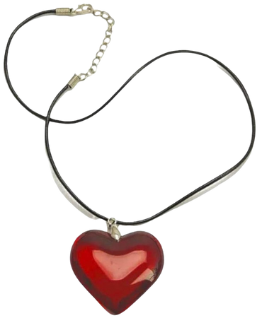 Red Heart Glass Necklace