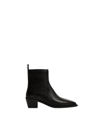 Leather pointed ankle boots - Women | Mango USA