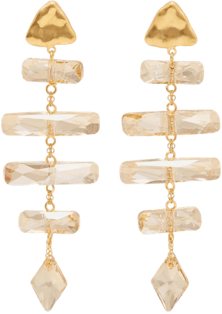 Gold Gold-plated Swarovski crystal earrings | Chan Luu | NET-A-PORTER