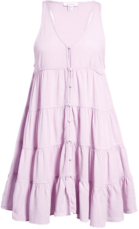 Topshop Crinkle Button A-Line Dress | Nordstrom