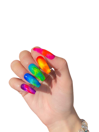 FADED Rainbow effect press on nails fake nails false nails | Etsy