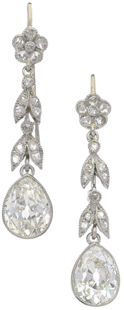Edwardian Diamond and Platinum Earrings,