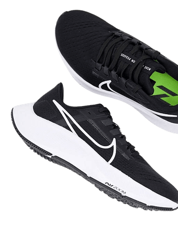 Nike Running Air Zoom Pegasus 38 sneakers in black | ASOS