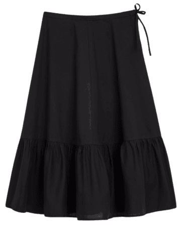 black cotton percale Rosario skirt