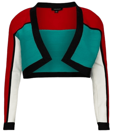 Plus Size Colour Block Bandage Knit Cardigan | Karen Millen