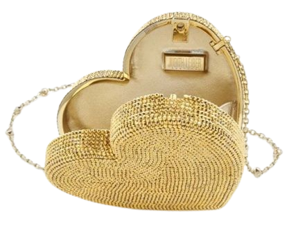 gold heart purse