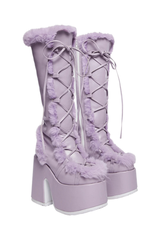 Demonia Lavender Pure Vigilance Platform Boots