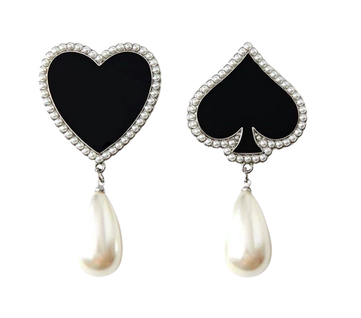 black heart and spade earrings