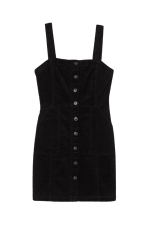 Zip-front Overall Dress - Black