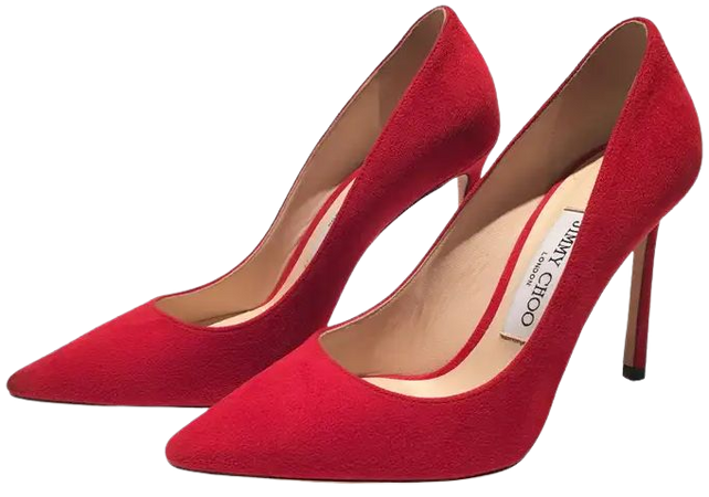 Jimmy Choo London Red Suede Pumps For Sale at 1stDibs