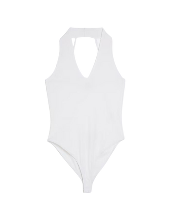 White halter neck bodysuit | River Island