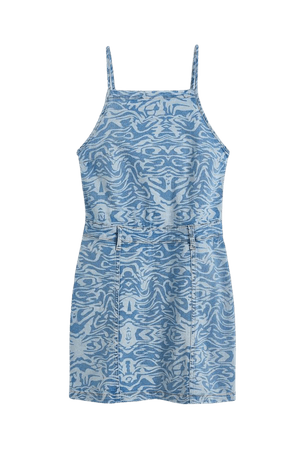 Denim Bodycon Dress - Denim blue/patterned - Ladies | H&M US