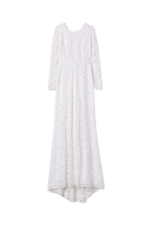 Long Lace Dress - White