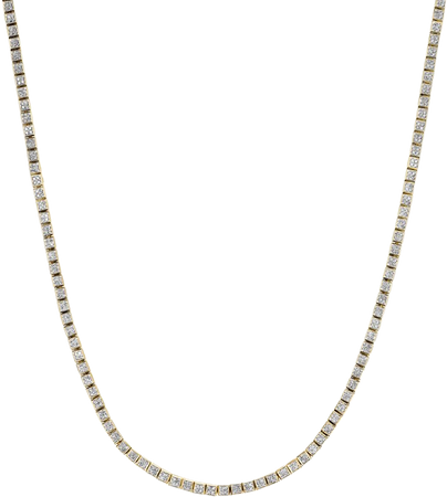 Square Micro Pave Diamond Tennis Necklace | Mejuri