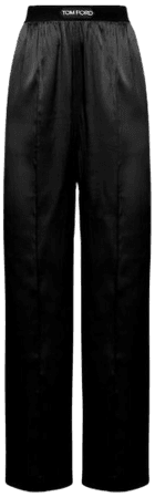 Logo-Print Stretch-Silk Pajama Pants By Tom Ford | Moda Operandi