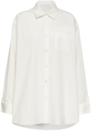 Moon Cotton Poplin Shirt in White - The Row | Mytheresa