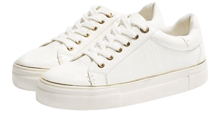 CLOVER White Lace Up Trainers | Topshop