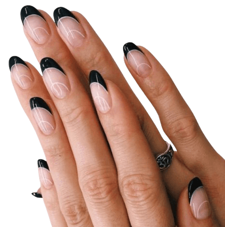 Black Tipped Nails