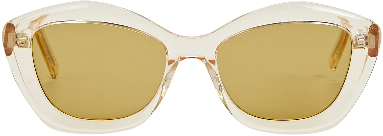 Saint Laurent Cat-Eye Sunglasses In Yellow | INTERMIX®