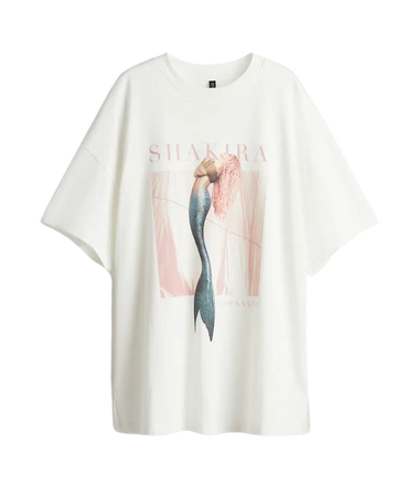 Oversized Printed T-shirt - Cream/Shakira - Ladies | H&M US