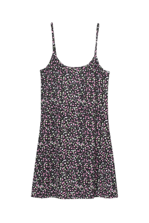 Jersey Dress - Black/floral - Ladies | H&M US