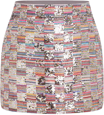 Patchy Sequin Mid Waist Mini Skirt Curve & Plus - Cider