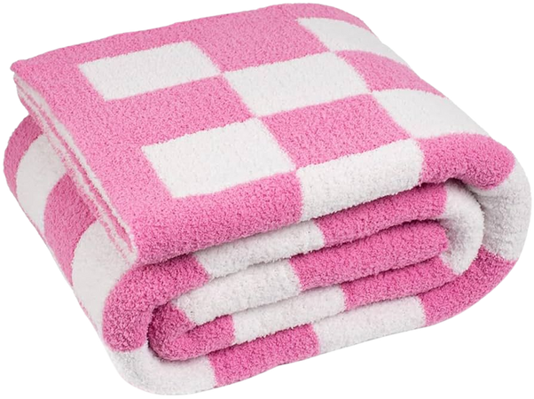Amazon.com: Carriediosa Ultra Soft Checkered Throw Blanket Microfiber Fuzzy Fluffy Checkerboard Grid Cute Preppy Plaid Pattern Knitted Blankets Cozy Throws for Couch Bed Sofa, 60" X 80" Twin Size Hot Pink : Home & Kitchen