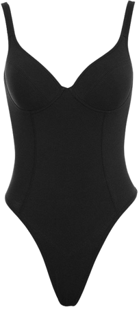 Clothing : Bodysuits : 'Imani' Black Marl Soft Jersey Bodysuit