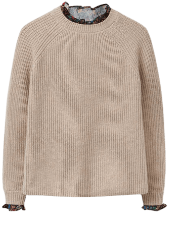 Relaxed Woven Mix Sweater - Chinchilla Melange | Boden US