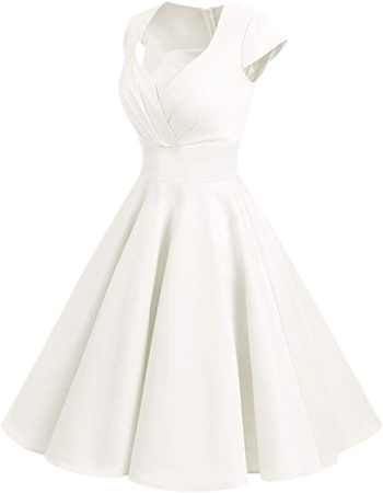 Amazon.com: Bbonlinedress Women's 50s Style Retro Vintage Wedding Pin Up 1950s Cocktail Swing Party Dress Off White M : Clothing, Shoes & Jewelry