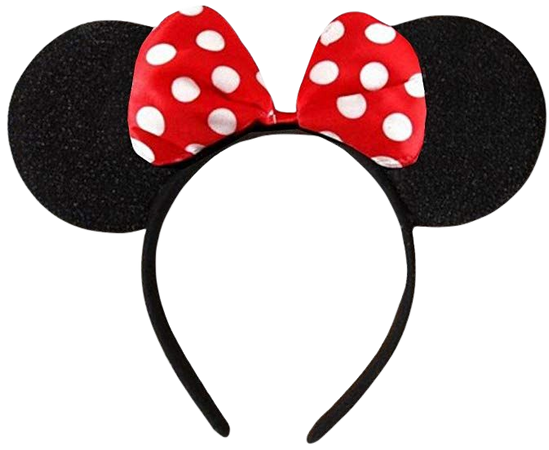 Black With Red Bow & White Polka Dot Minnie Mouse Disney Fancy Dress Ears Head Band: Amazon.co.uk: Clothing