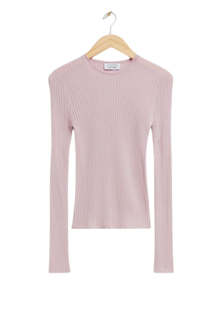 Merino Wool Ribbed Top - Light Pink - Sweaters - & Other Stories US