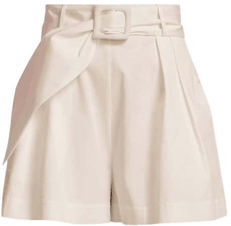 Oscar de la Renta Pleated Belted Shorts | SaksFifthAvenue