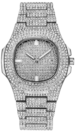 silver bling watch