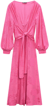 LONG JACQUARD DRESS - Pink | ZARA United States