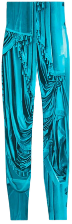 Printed Corset-waist Leggings - Turquoise/patterned - Ladies | H&M US